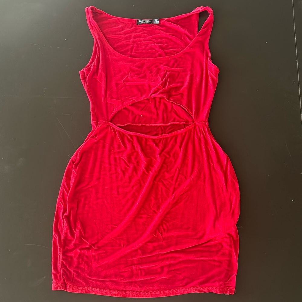 Nasty Gal Red Cutout Dress